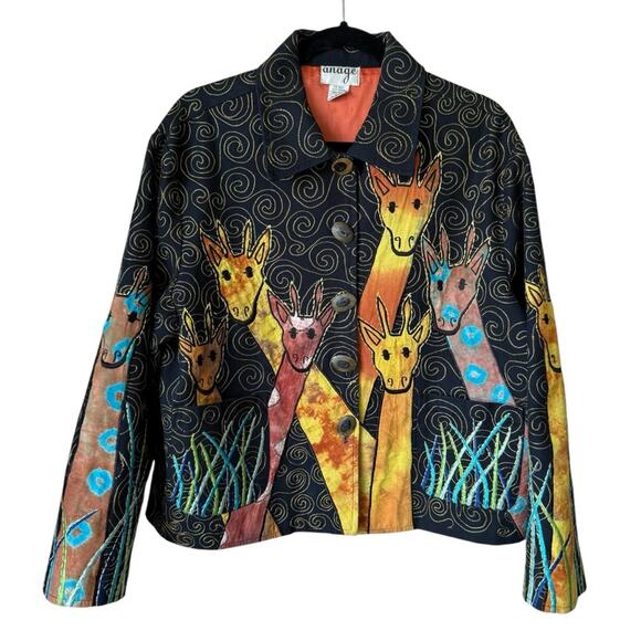 Anage Multicolor Giraffe Print Women's Jacket - Picture 1 of 3